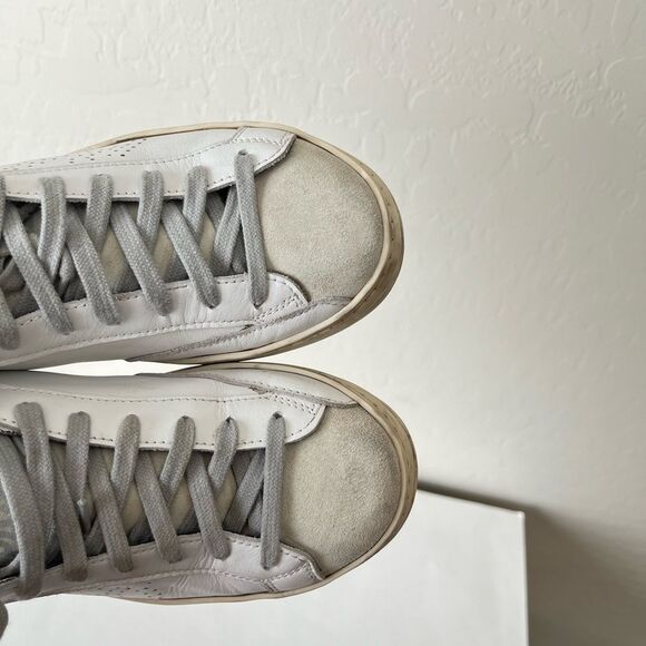 P448 John Low Top Distressed Lace Up Sneakers Size EU 37 US 6.5-7 - Picture 11 of 13